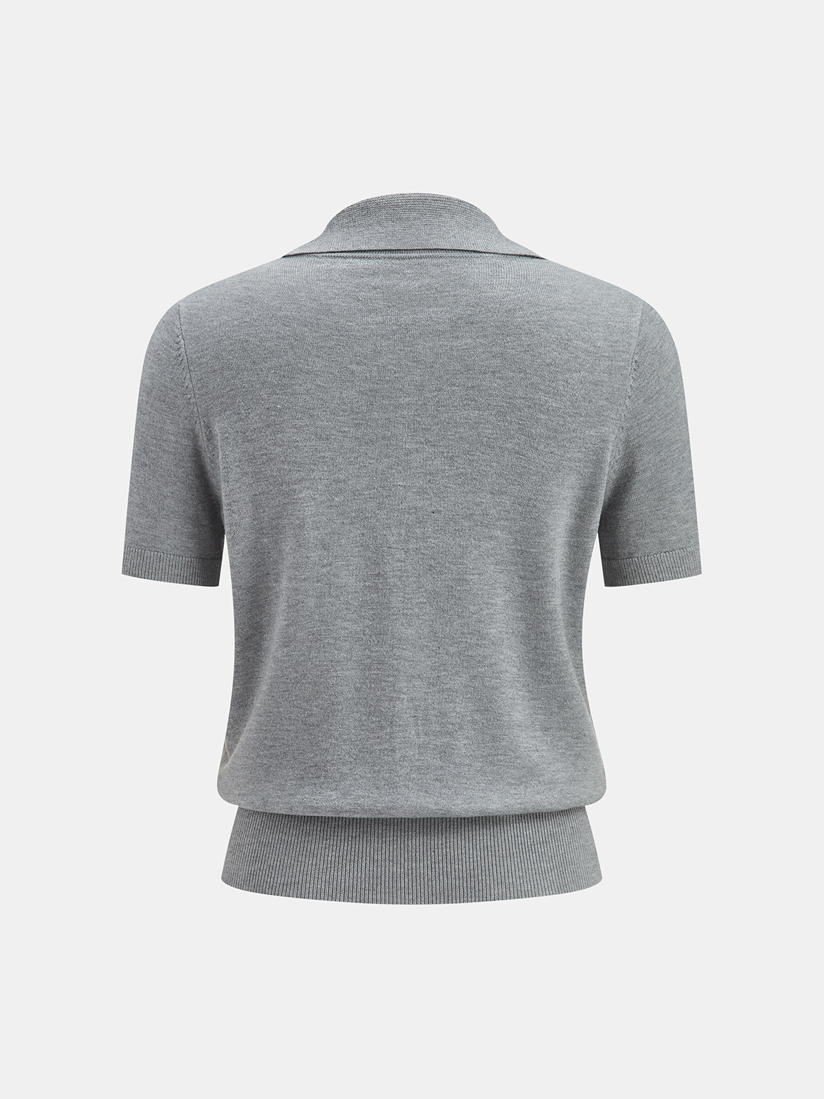 Metal Button Wool-Blend Collared Knit Cardigan-Chicvia