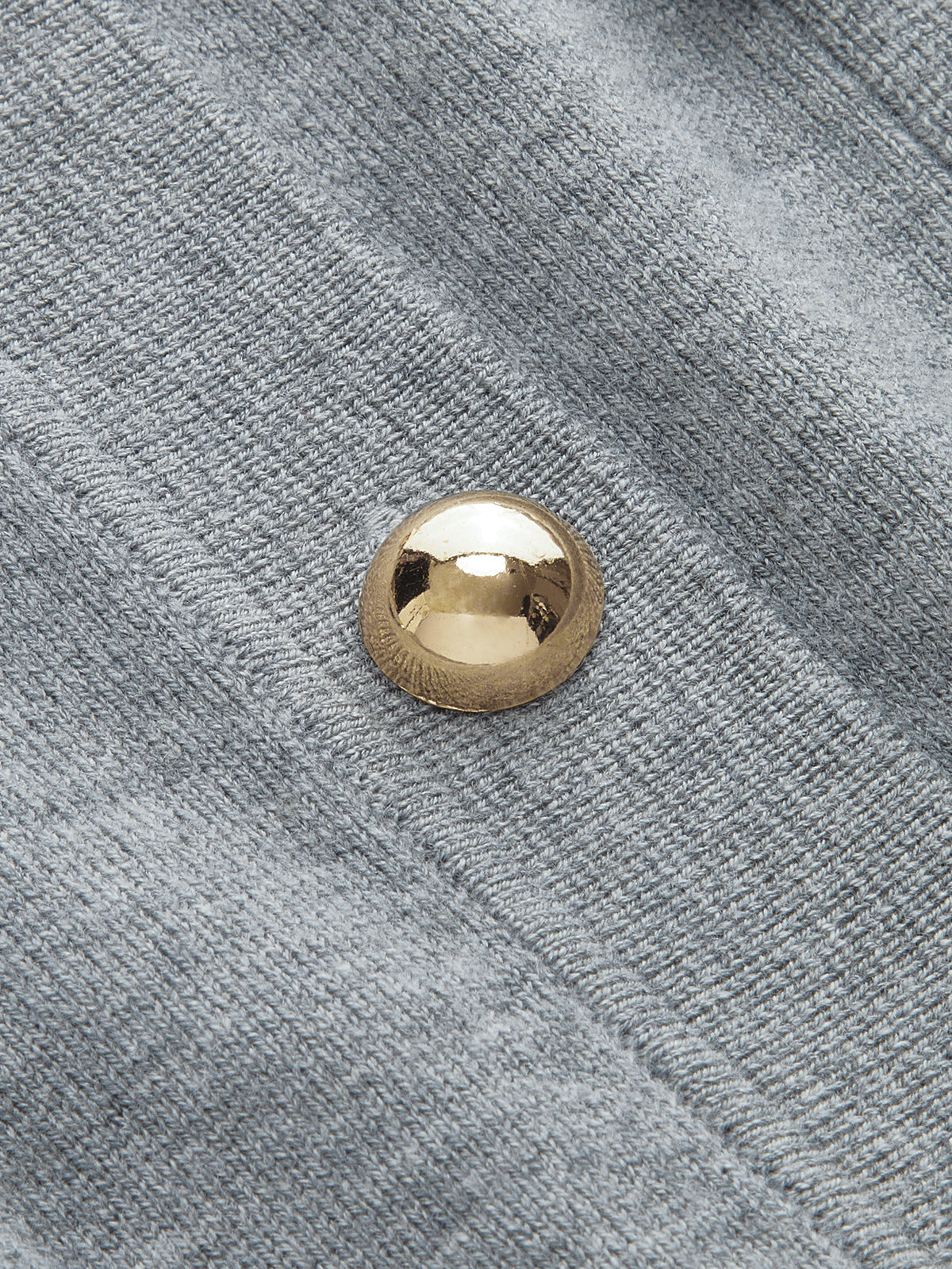 Metal Button Wool-Blend Collared Knit Cardigan-Chicvia