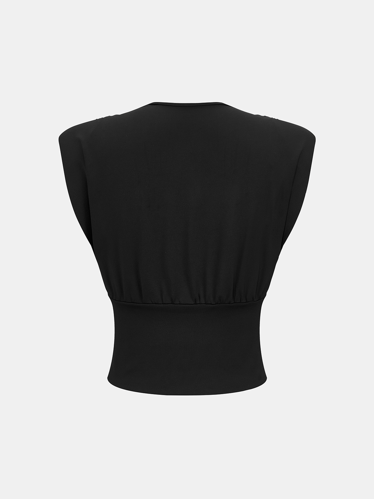 Double Breasted V-Neck Sleeveless Top-Chicvia