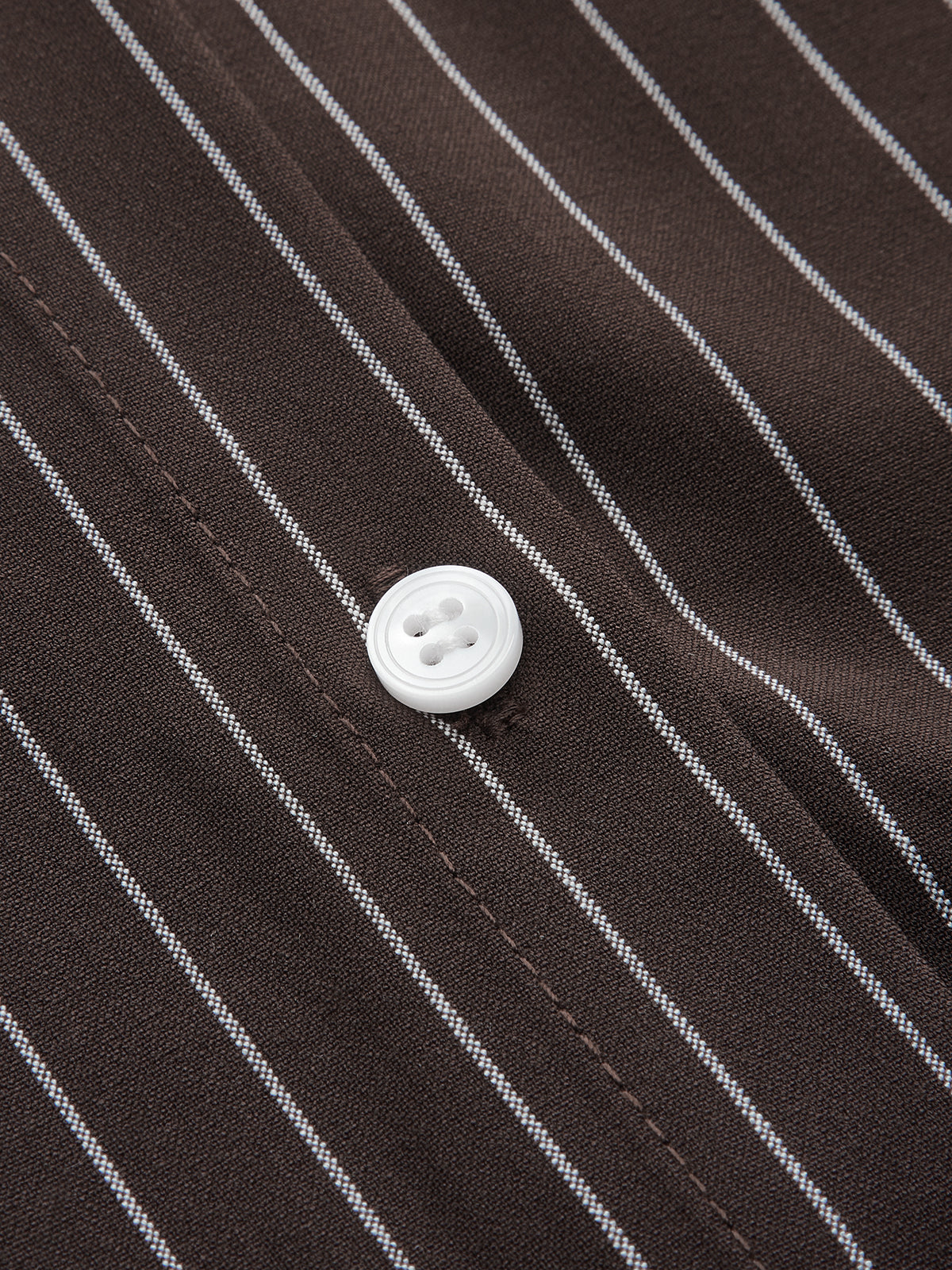 Contrast Collar Pinstripe Loose Shirt-Chicvia