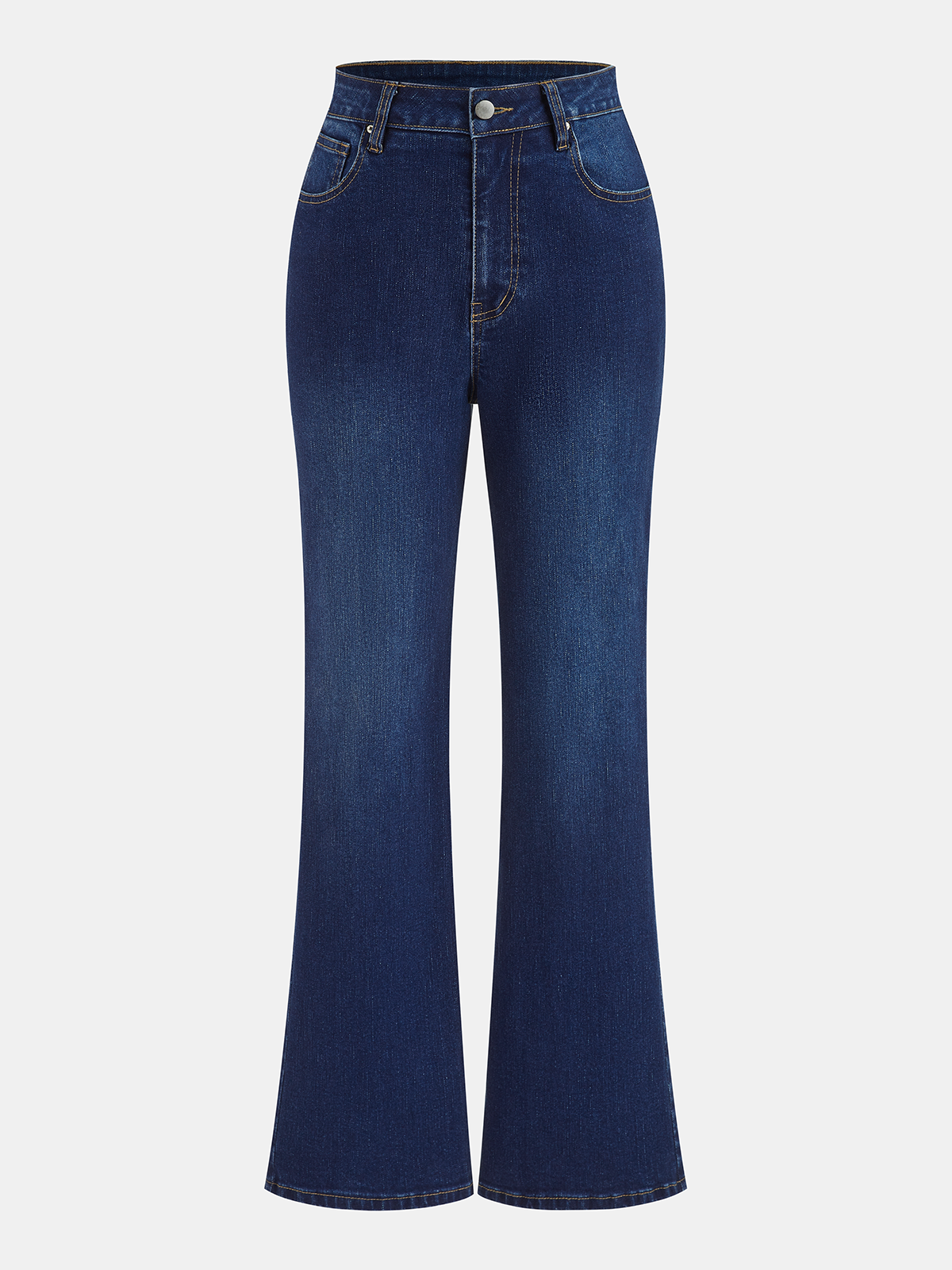 High-Waisted Flared Jeans-Chicvia