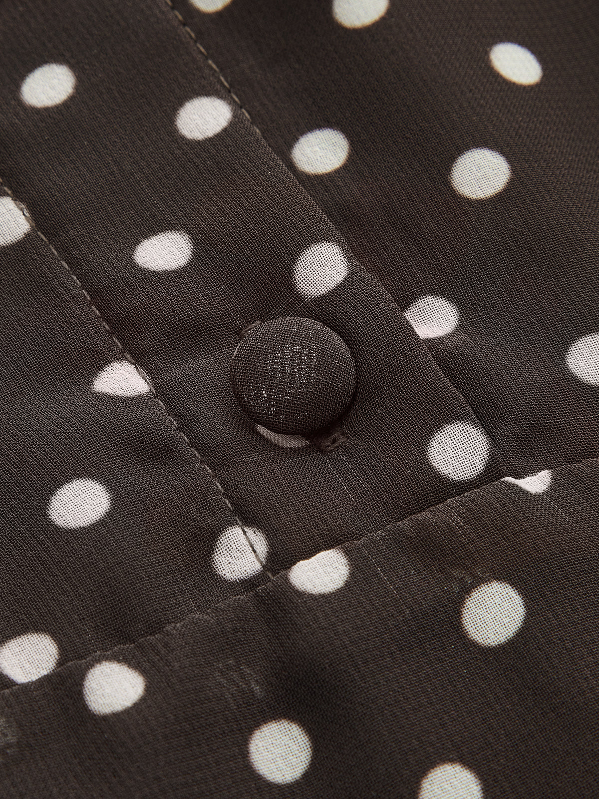 Polka Dot Chiffon Tie-Neck Flared Cuff Maxi Dress-Chicvia