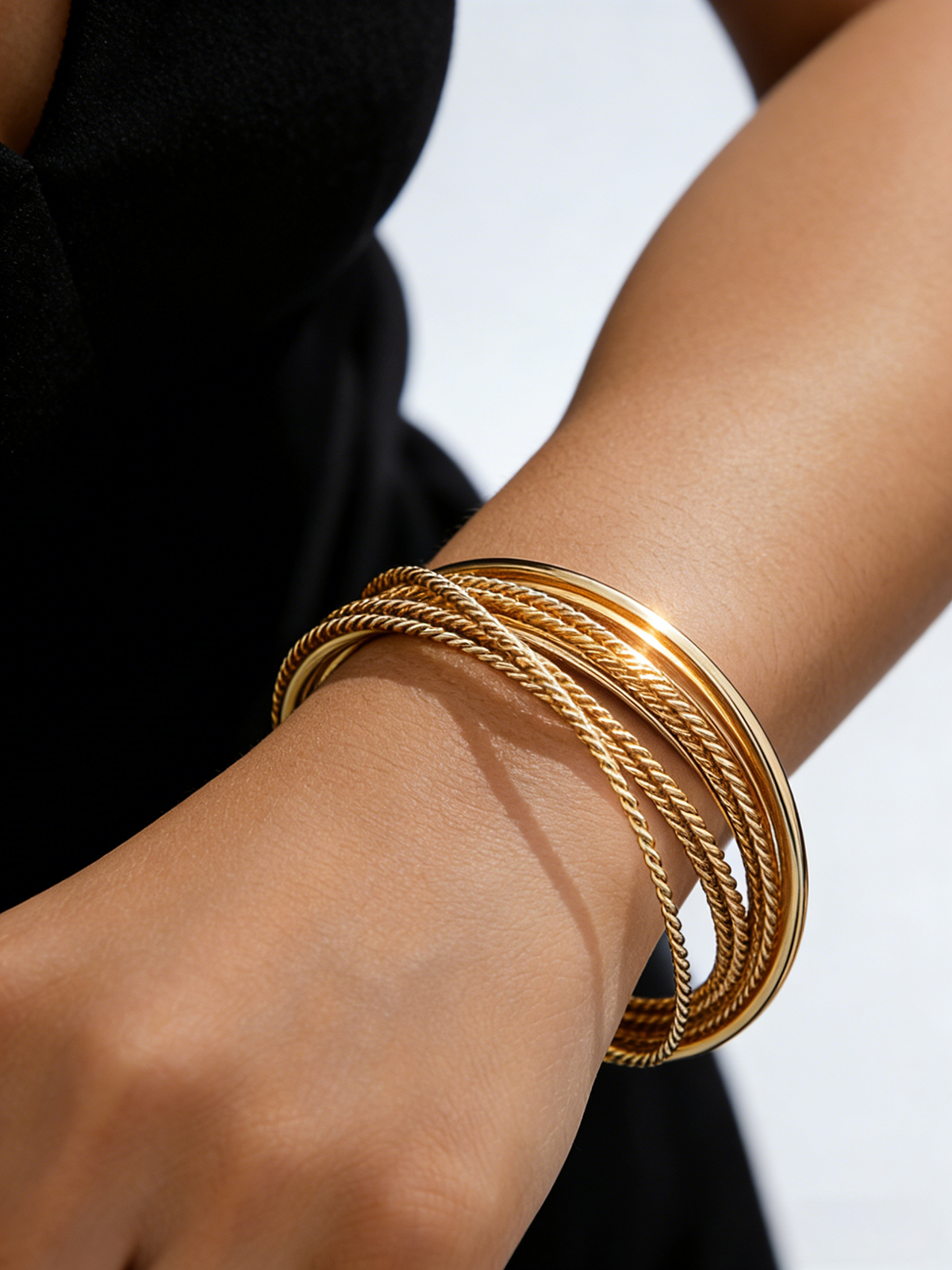 Multi-Strand Twisted Cuff Bracelet-Chicvia