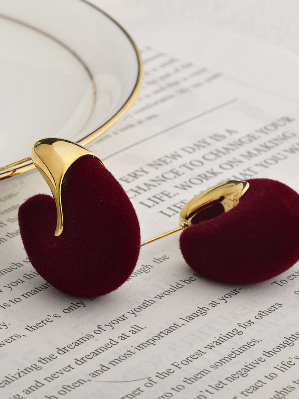 Flocked Hoop Stud Earrings-Chicvia