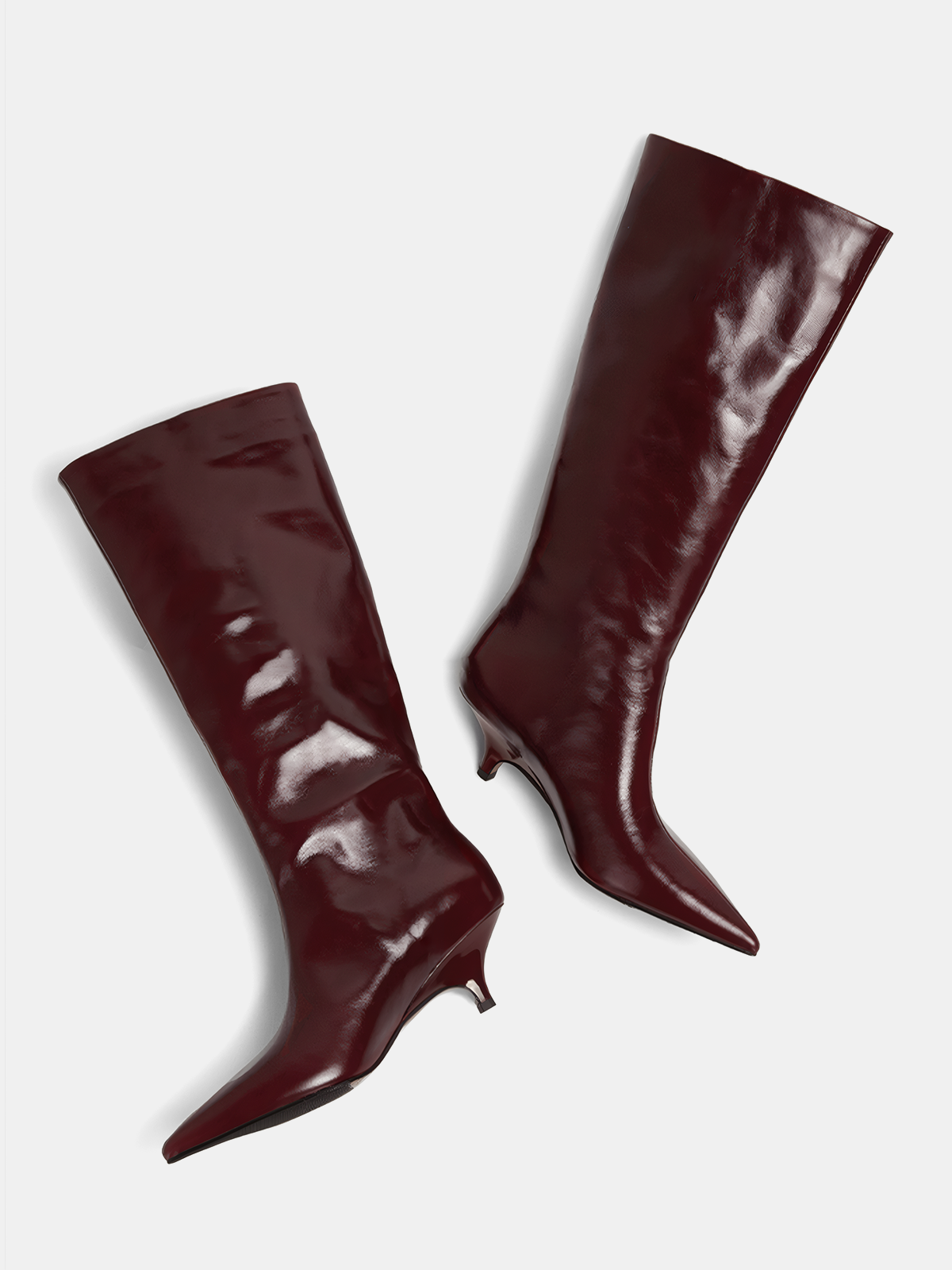 Pointed Toe Knee-High Boots-Chicvia