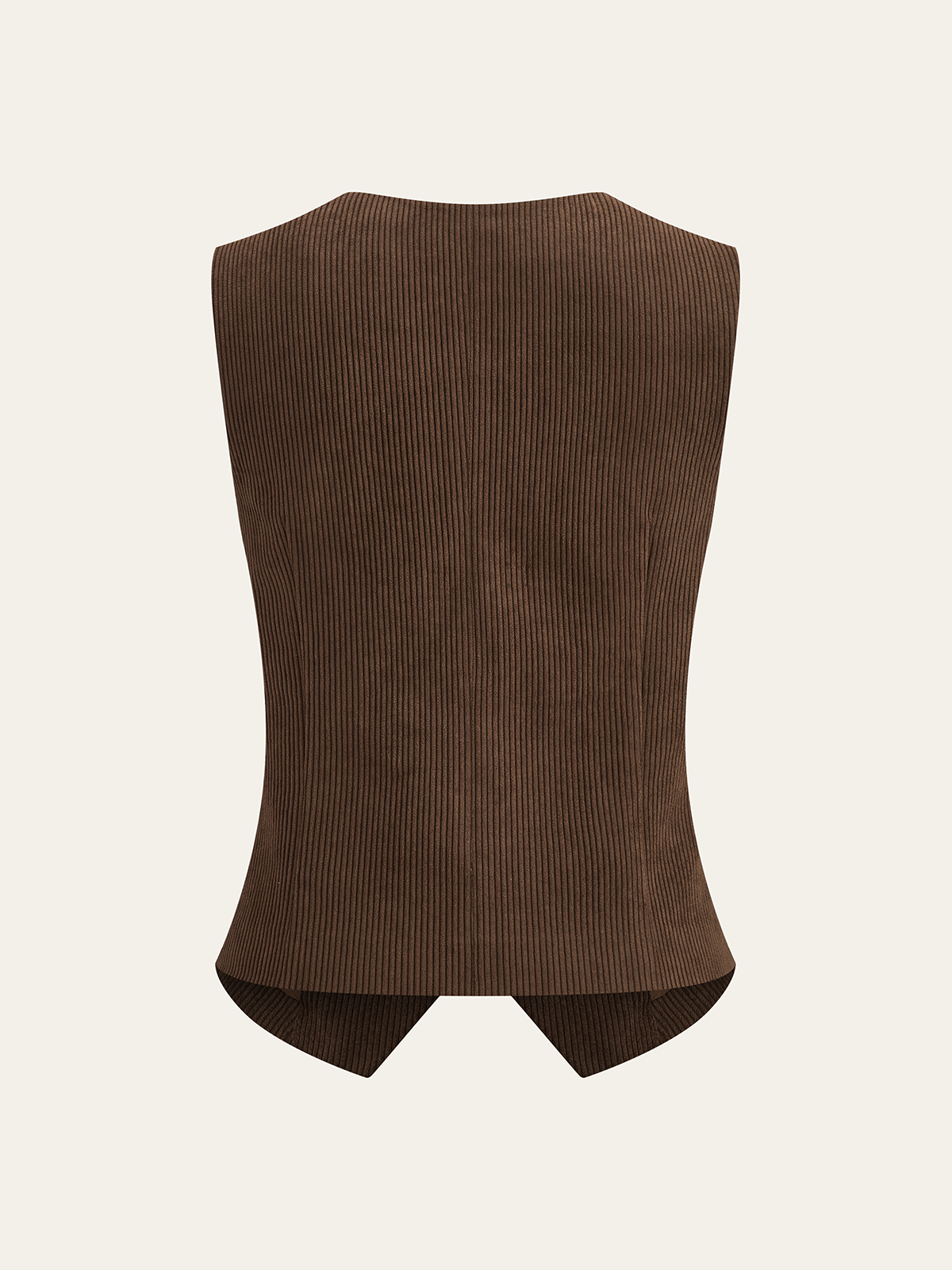Corduroy V-neck Buttoned Vest-Chicvia