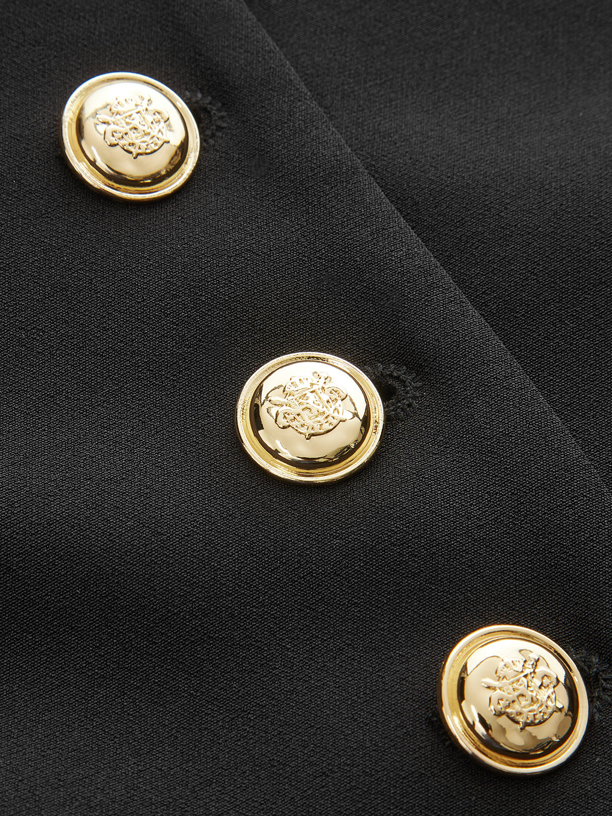 Metal Button Fitted Blazer-Chicvia