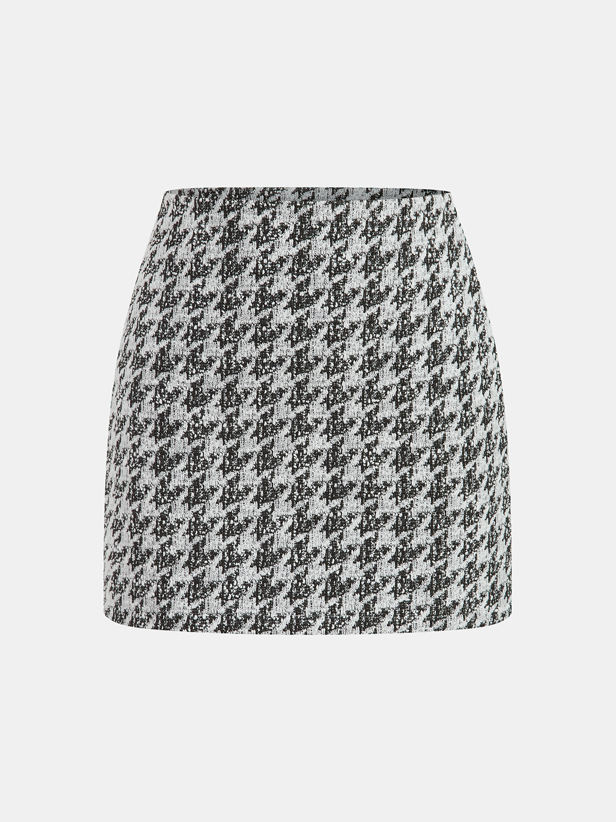 Metal Button Houndstooth Vest & Mini Skirt Set-Chicvia