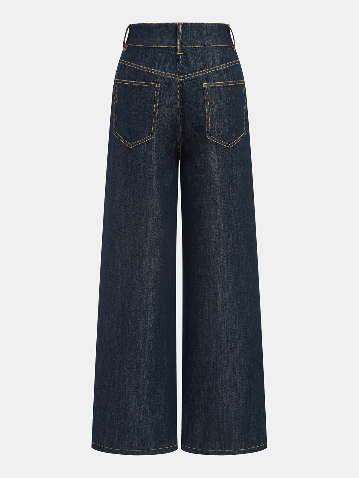 Mid-Waist Pleated Wide-Leg Jeans-Chicvia