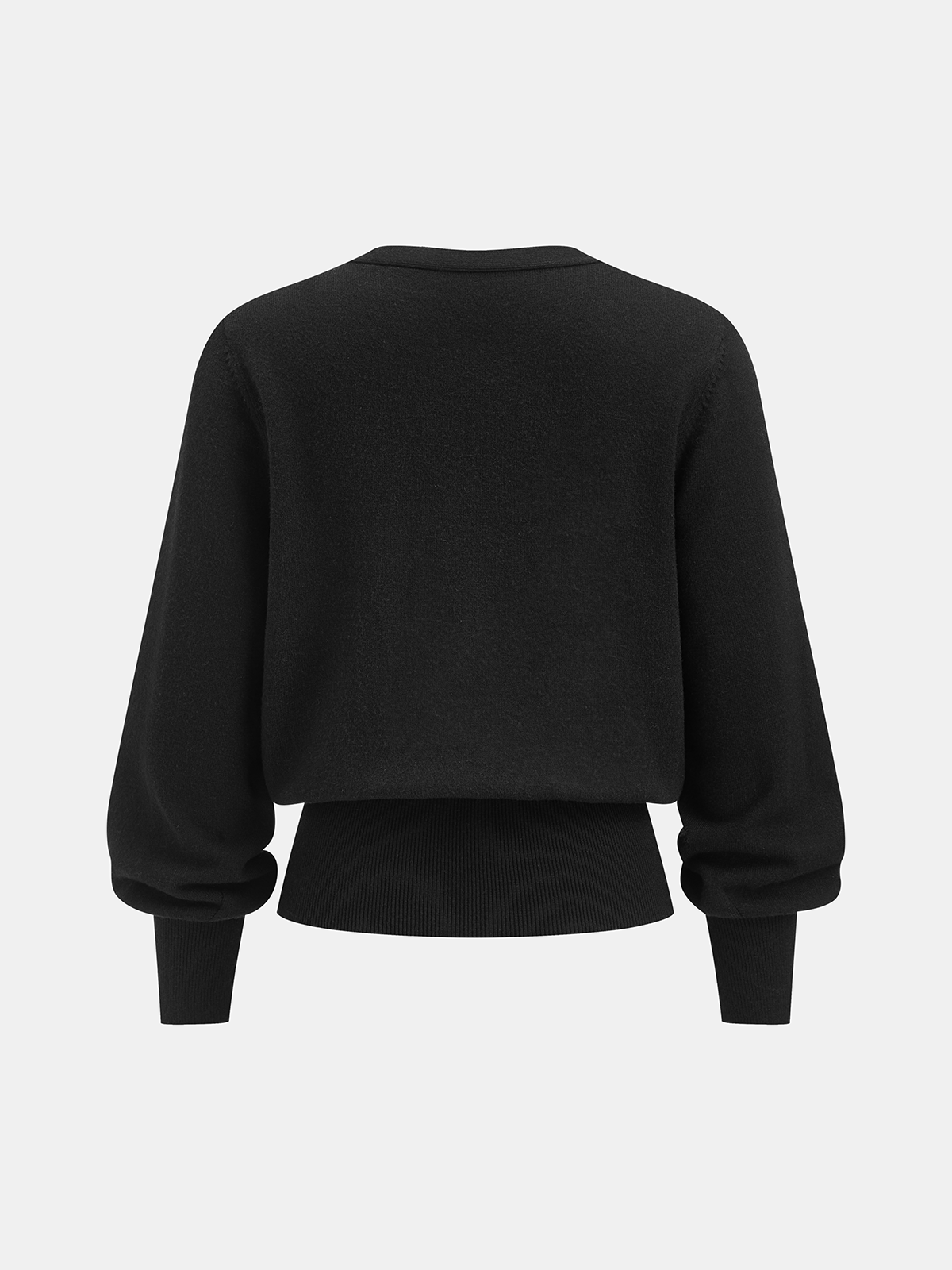 Lace-Trimmed Wrap V-Neck Knit Top-Chicvia