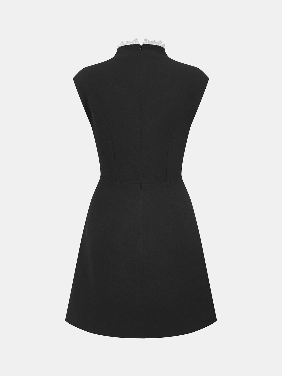 Lace Trim Sleeveless Dress-Chicvia