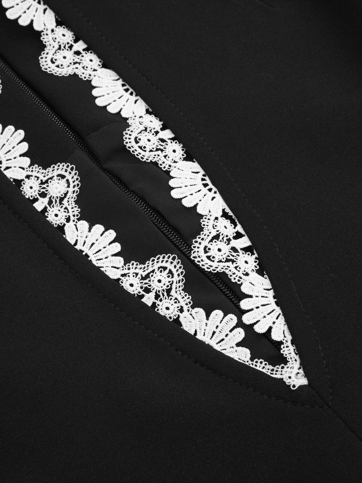 Lace Trim Sleeveless Dress-Chicvia