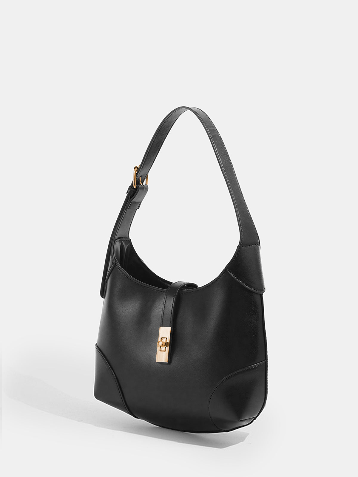 Metal Buckle Hobo Handbag-Chicvia