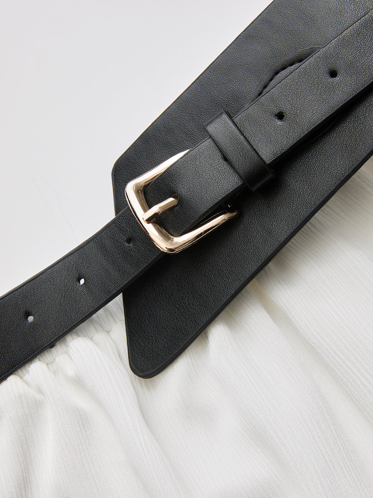 Faux Leather Waistband Jogger Pants-Chicvia