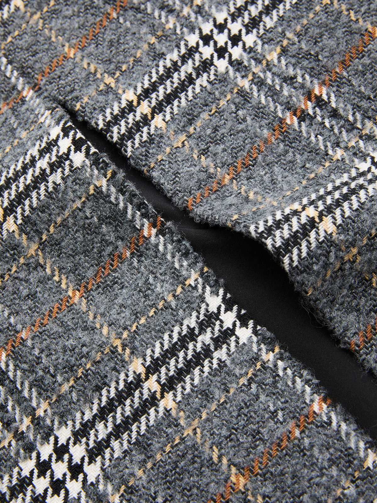 Belted Tweed Plaid Midi Skirt-Chicvia