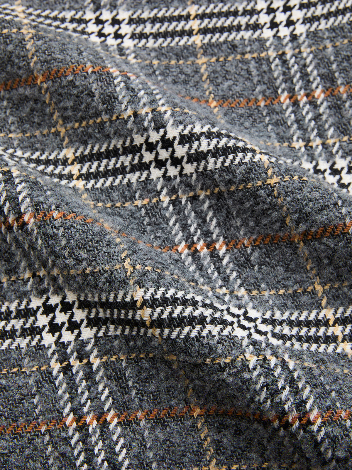 Belted Tweed Plaid Midi Skirt-Chicvia