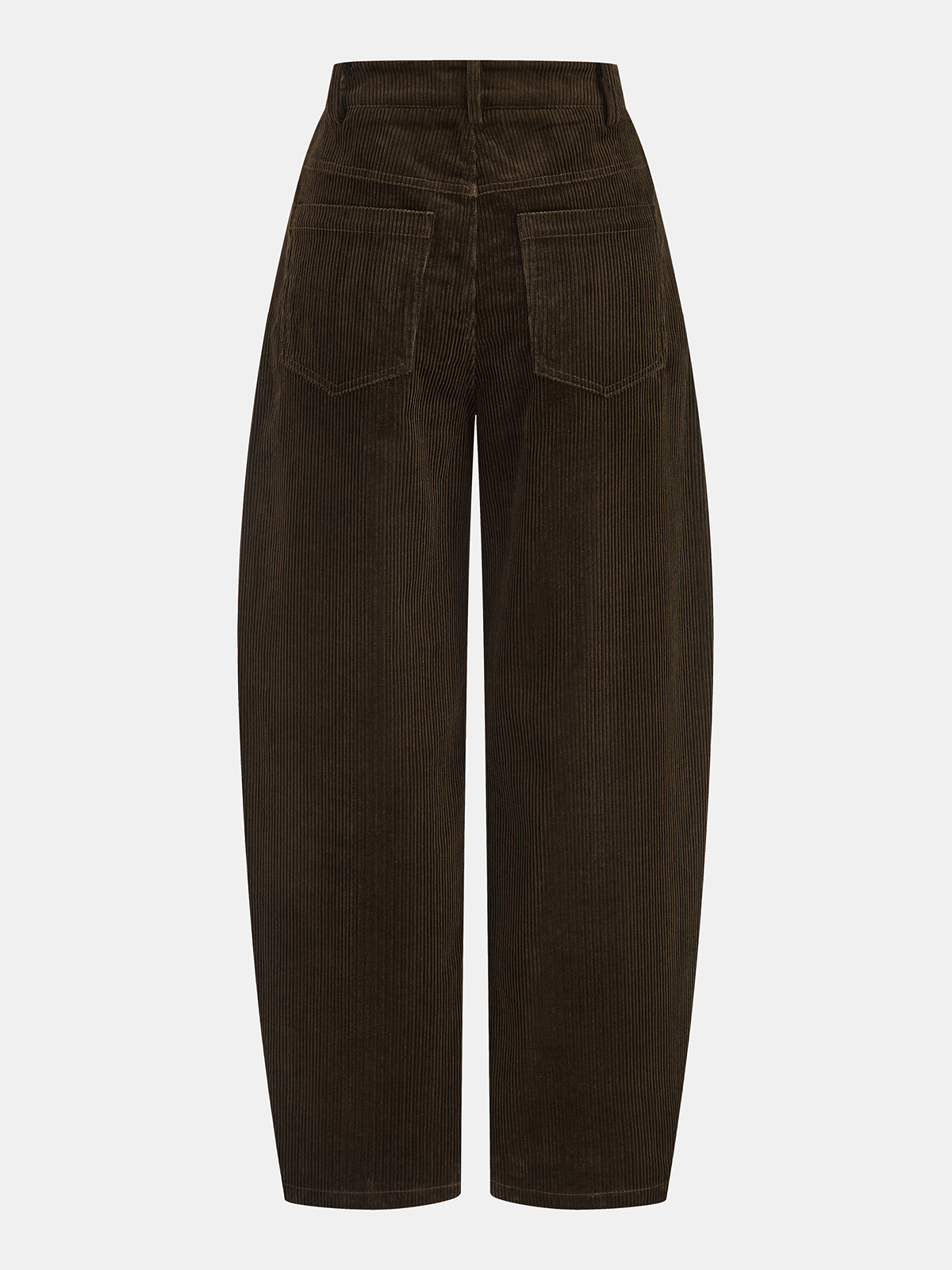 Corduroy Curved-Leg Pants-Chicvia