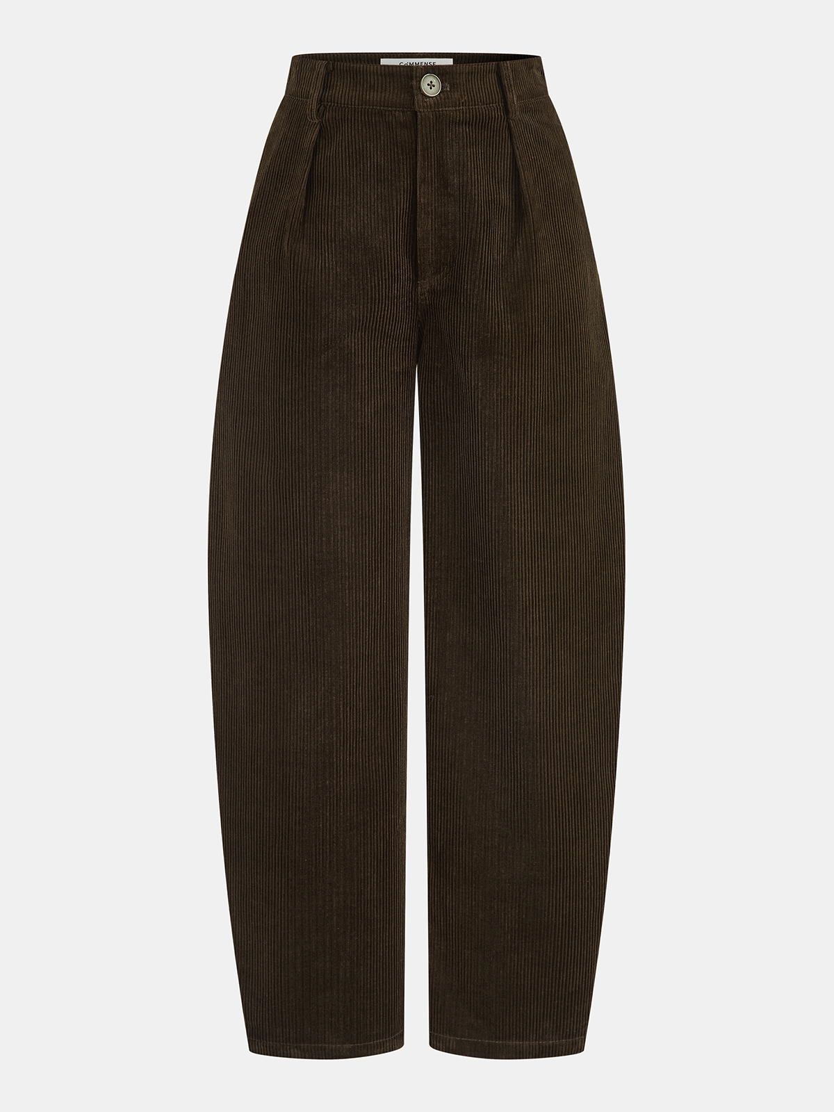Corduroy Curved-Leg Pants-Chicvia