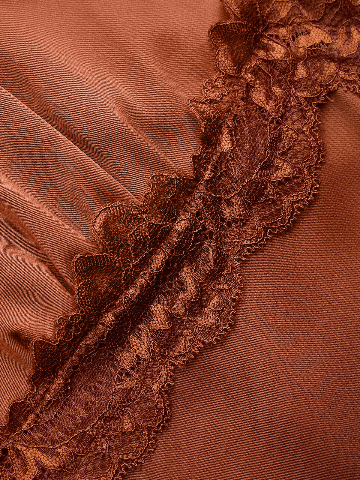 Lace Trim V-Neck Satin Mini Dress-Chicvia