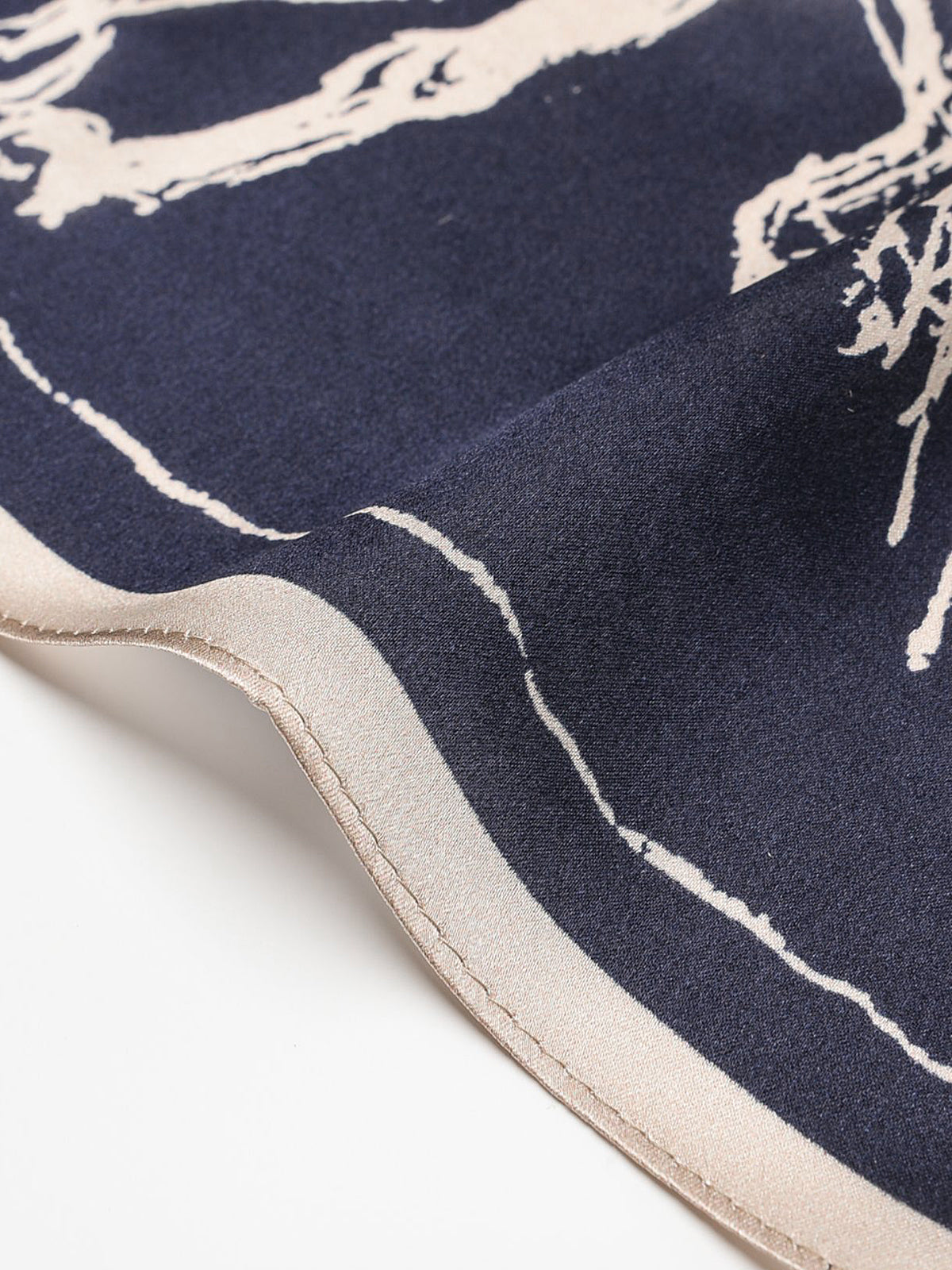 Horse Sketch Print Silk Scarf-Chicvia