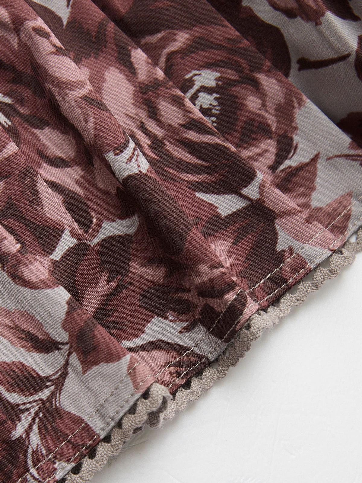 Floral Print Peplum Top & Mermaid Skirt Set-Chicvia