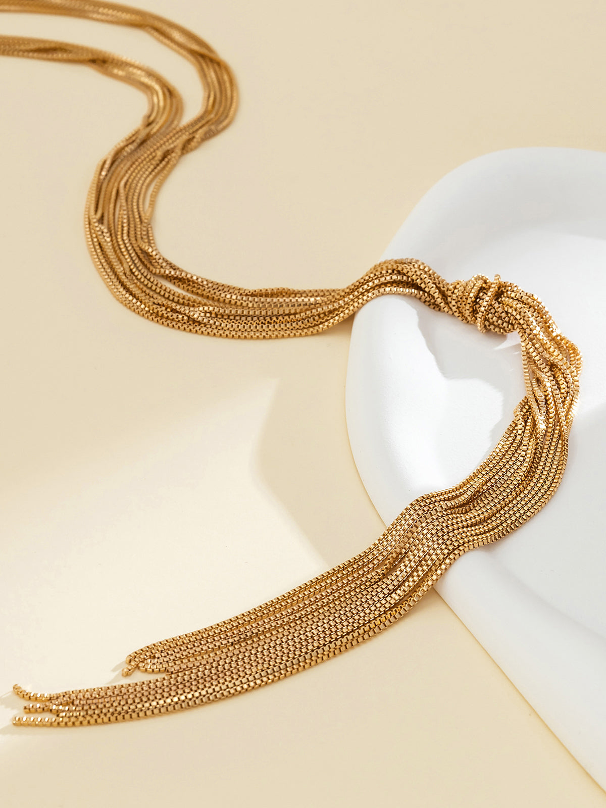 Multi-Strand Y-Shaped Tassel Necklace-Chicvia