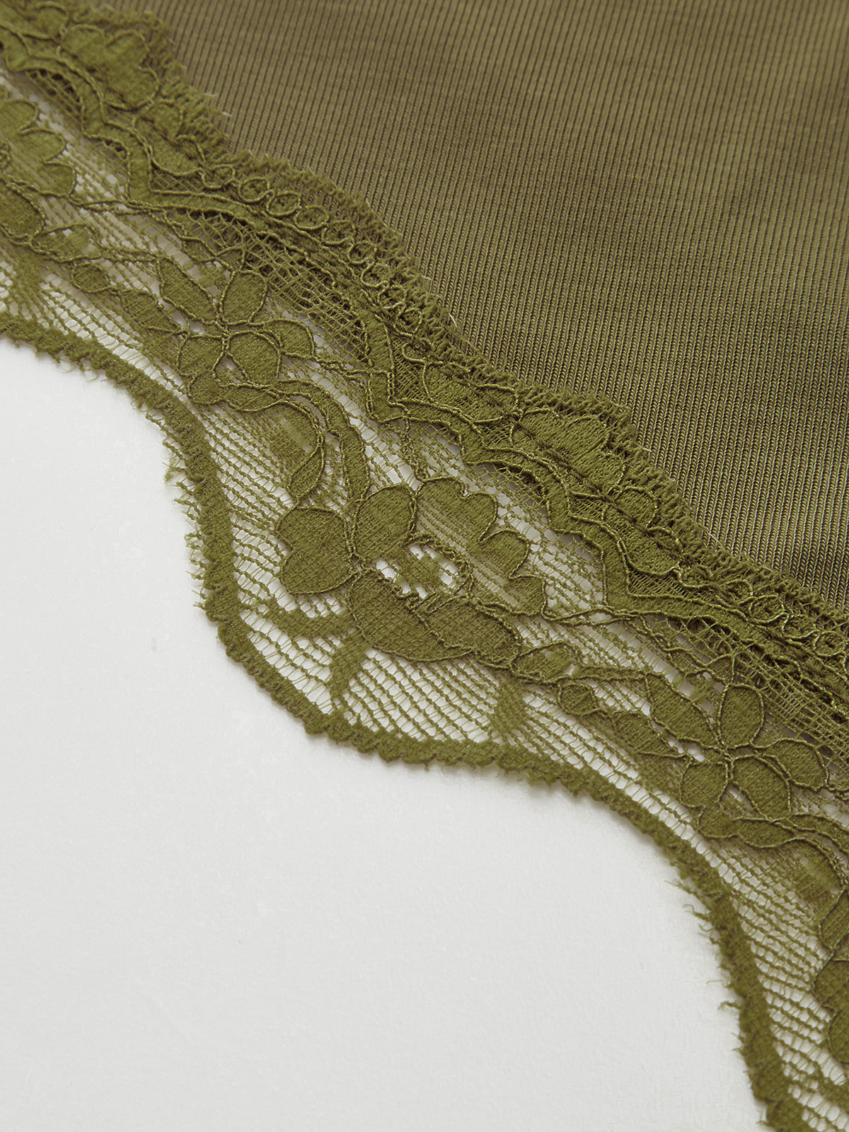 Lace Trim Asymmetric Hem Boat Neck Top-Chicvia