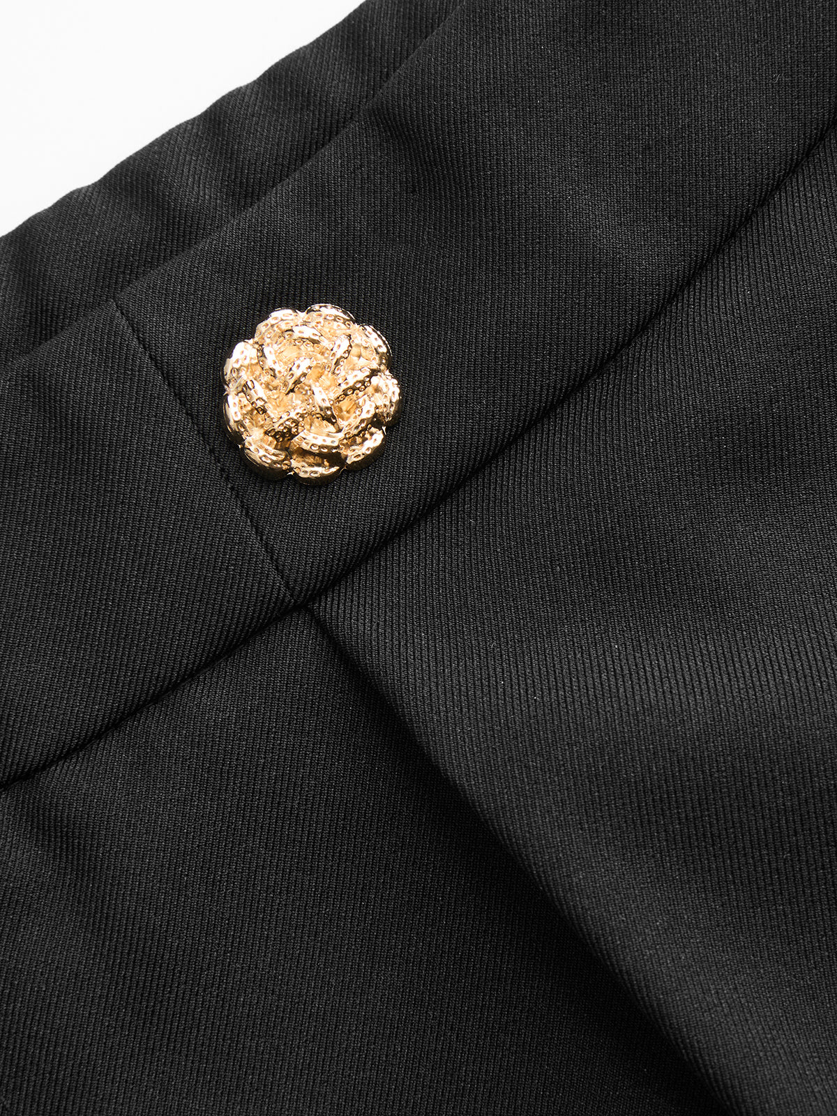 Metal Detail Pleated Wide-Leg Pants-Chicvia