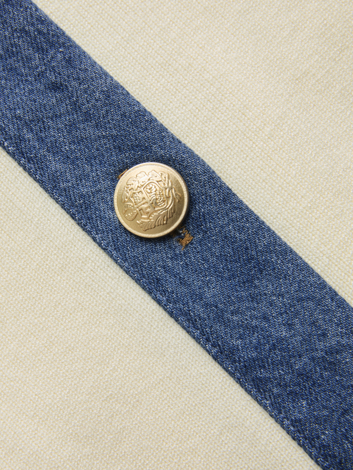 Denim Panel Metal Button Sleeveless Vest-Chicvia