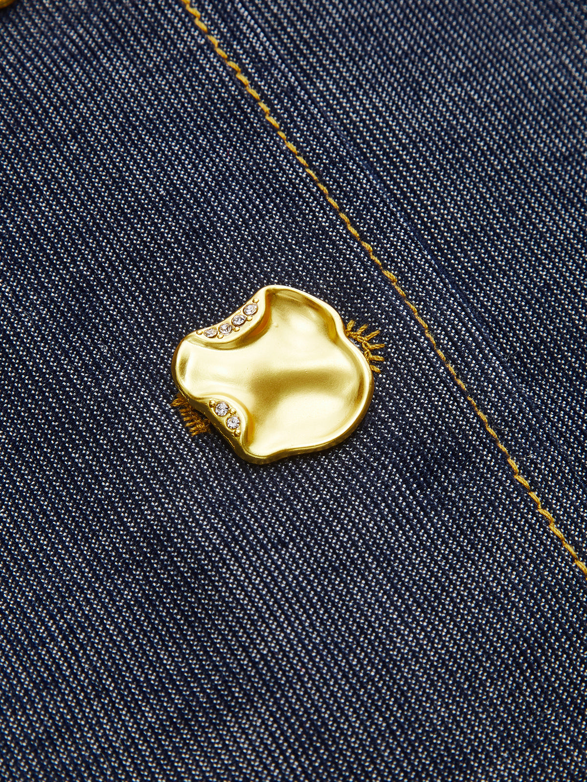 Metal Button Denim Sleeveless Vest-Chicvia