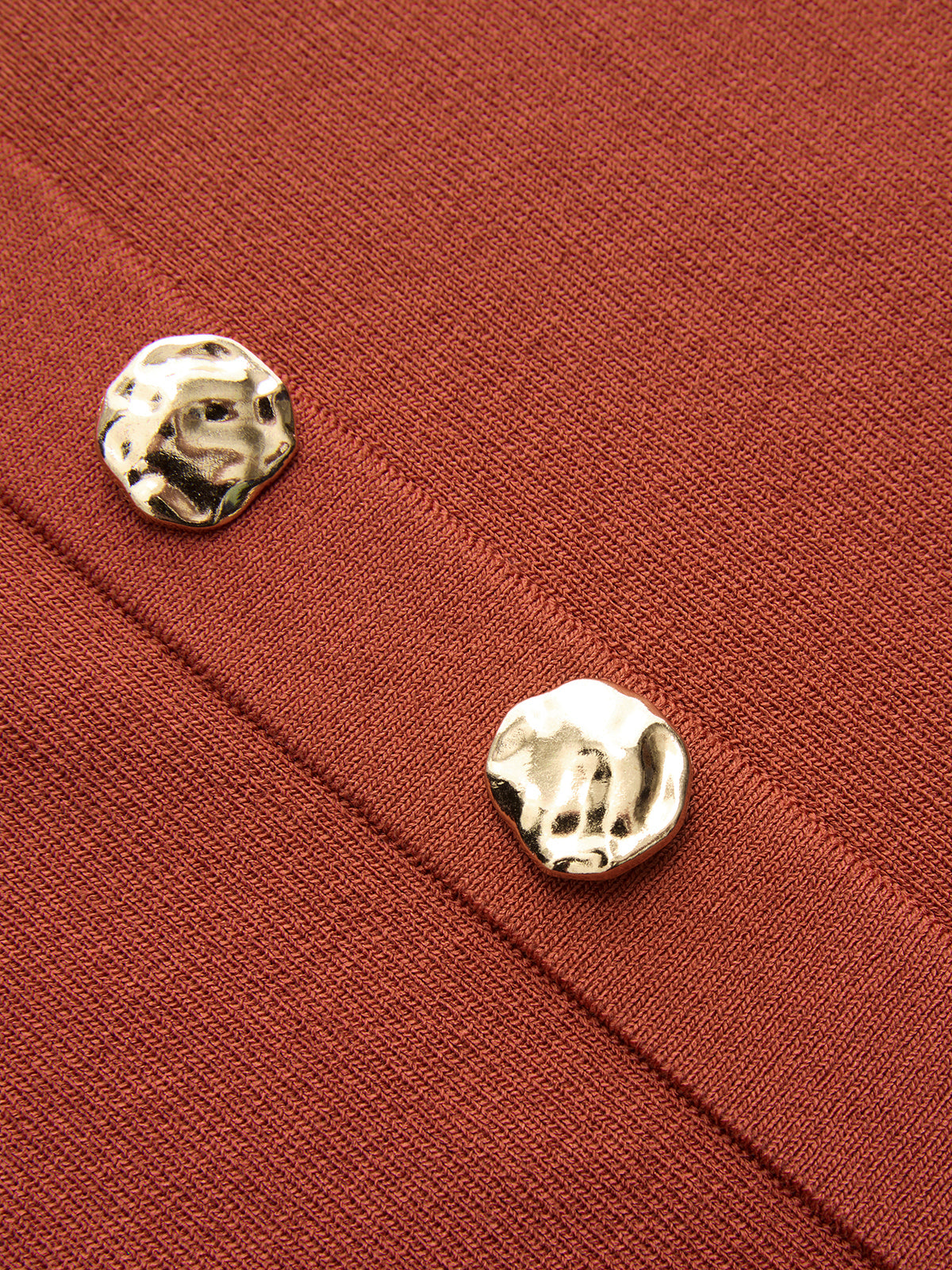 Metal Detail Square-Neck Knit Tank Top-Chicvia