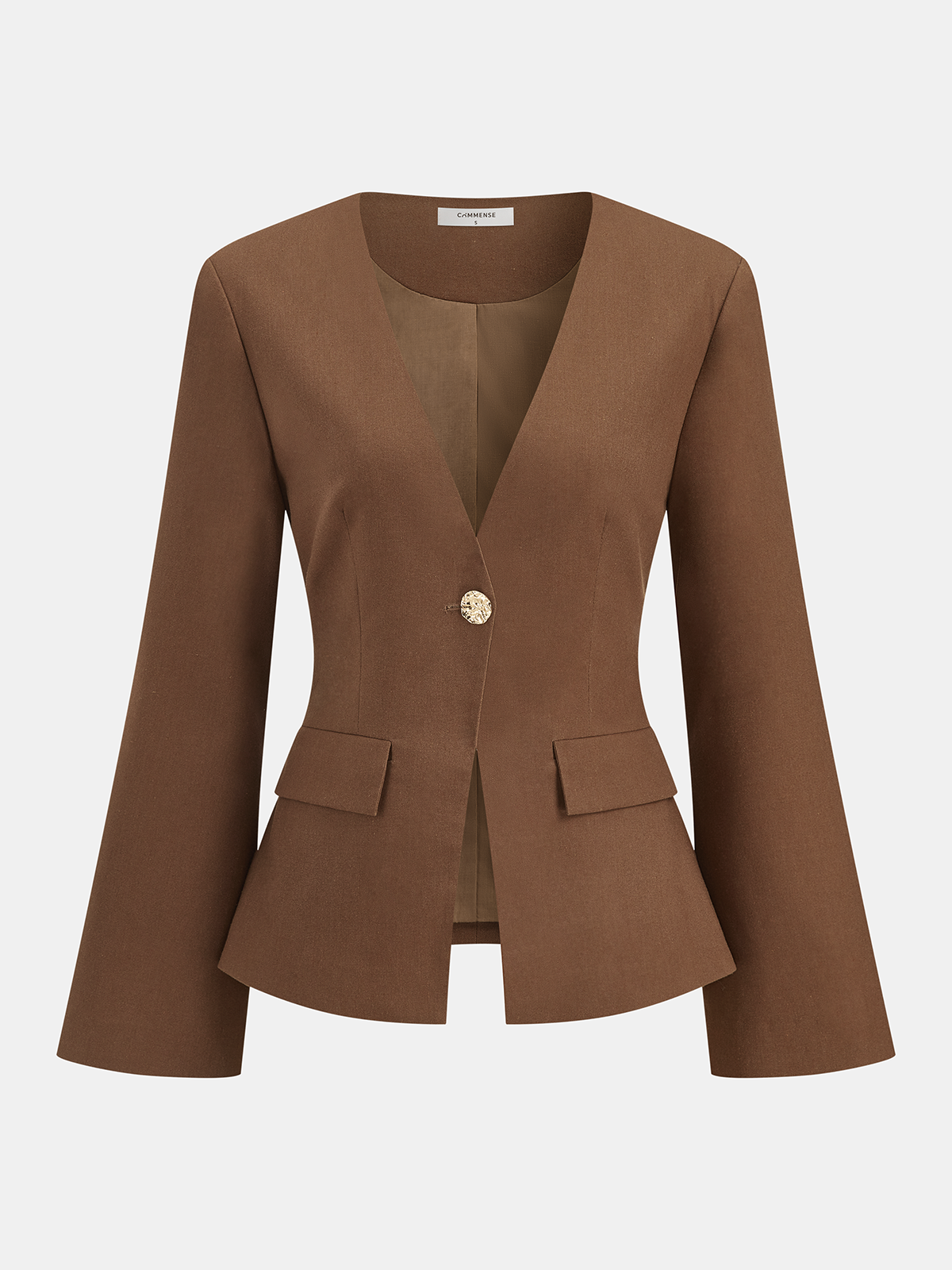 Linen Blend Blazer & Shorts Set-Chicvia