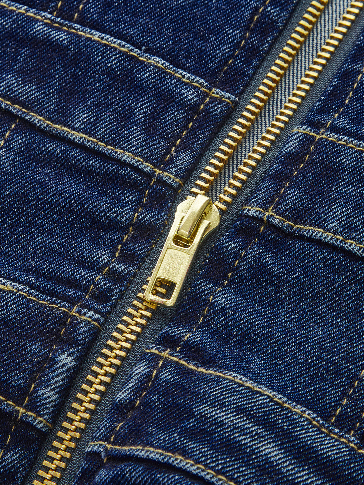 Denim Double-Buckle Mini Dress-Chicvia