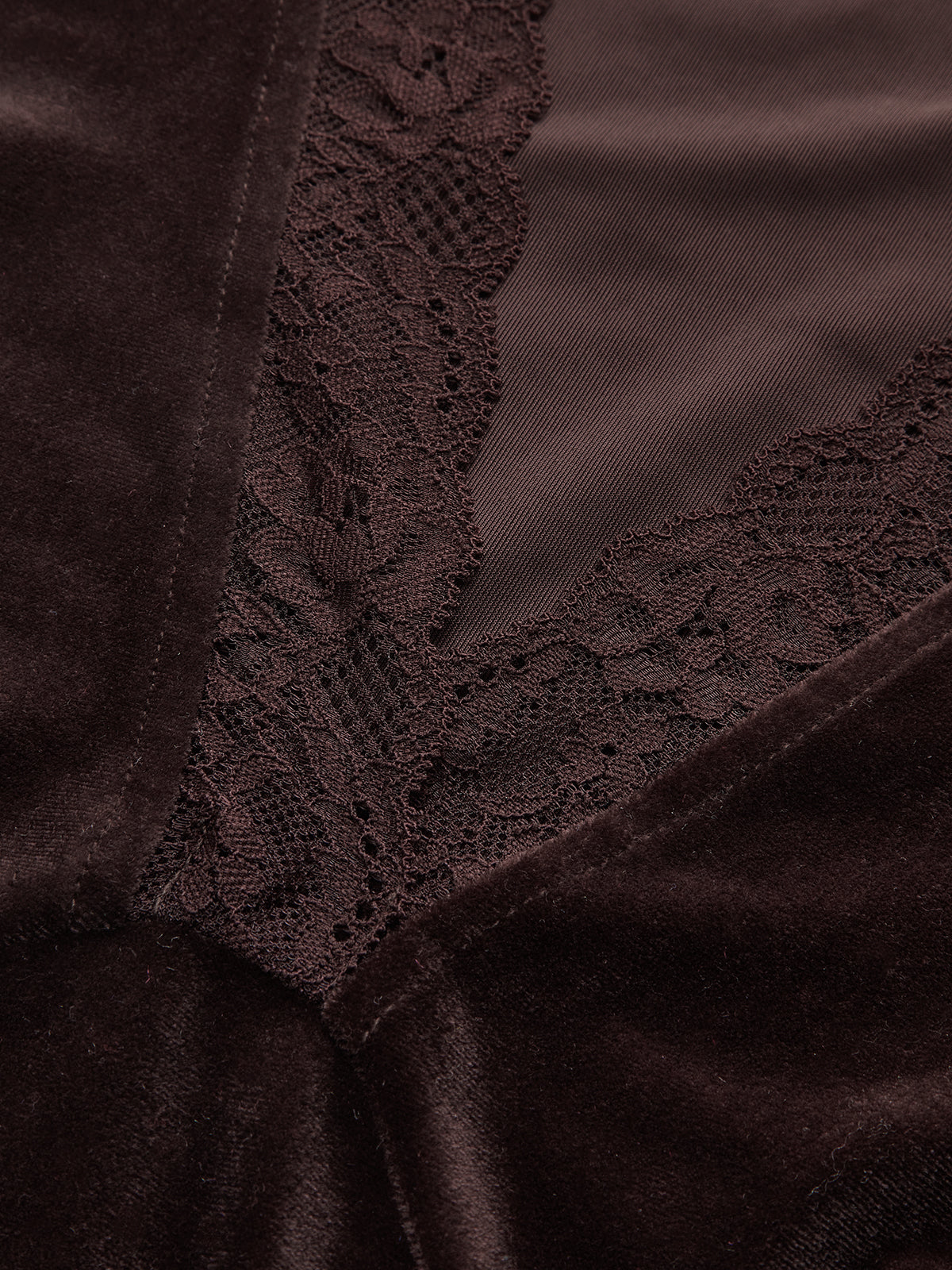 Lace V-Neck Velvet Sleeveless Top-Chicvia