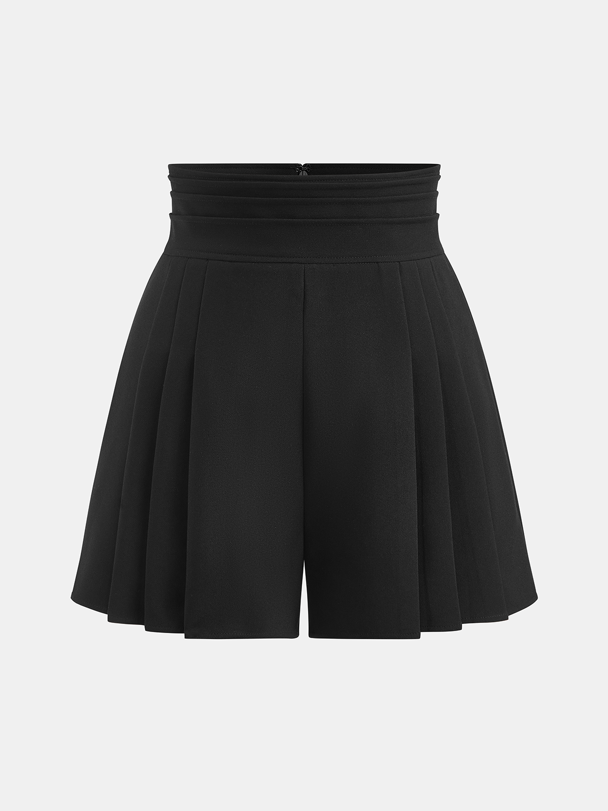 High-Waisted A-Line Pleated Shorts-Chicvia