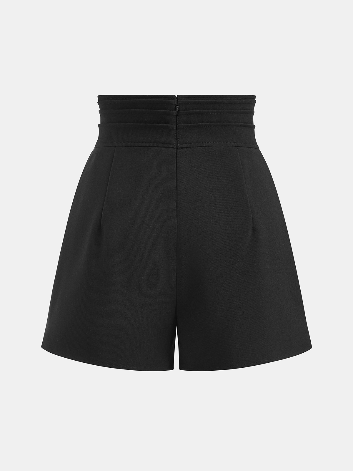 High-Waisted A-Line Pleated Shorts-Chicvia