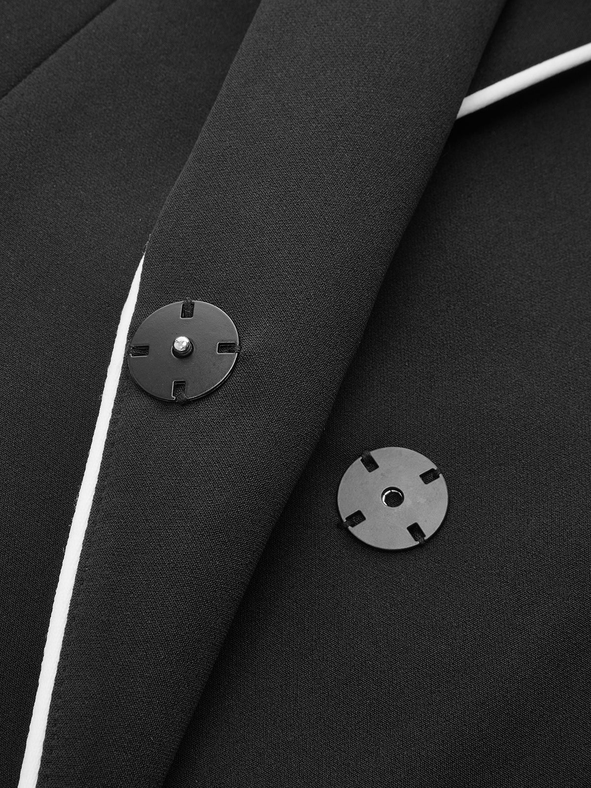 Contrast Piping Belted Sleeveless Blazer Vest-Chicvia