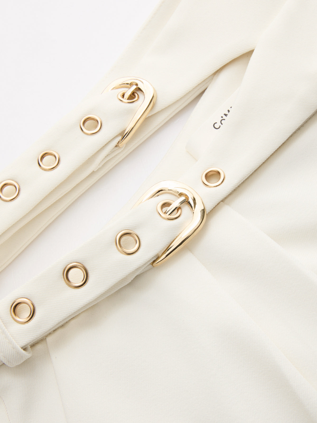 Cut-Out Double Buckle Wide Leg Pants-Chicvia