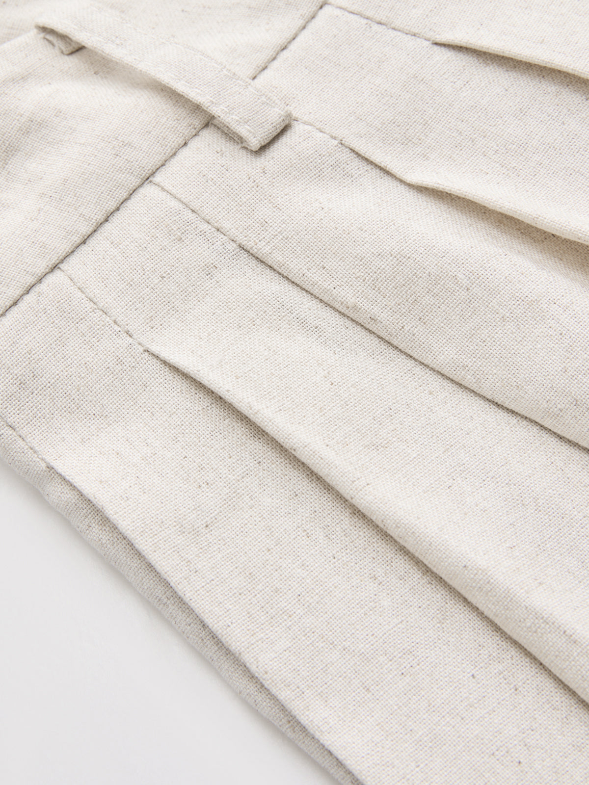 Linen-Blend Pleated Balloon Pants-Chicvia