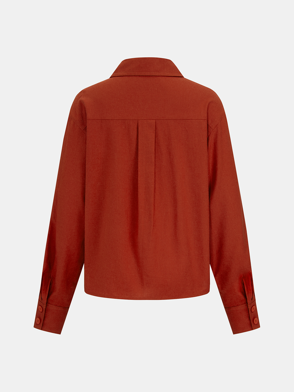 Linen-Blend Knot-Front Shirt & Mini Skirt Set-Chicvia