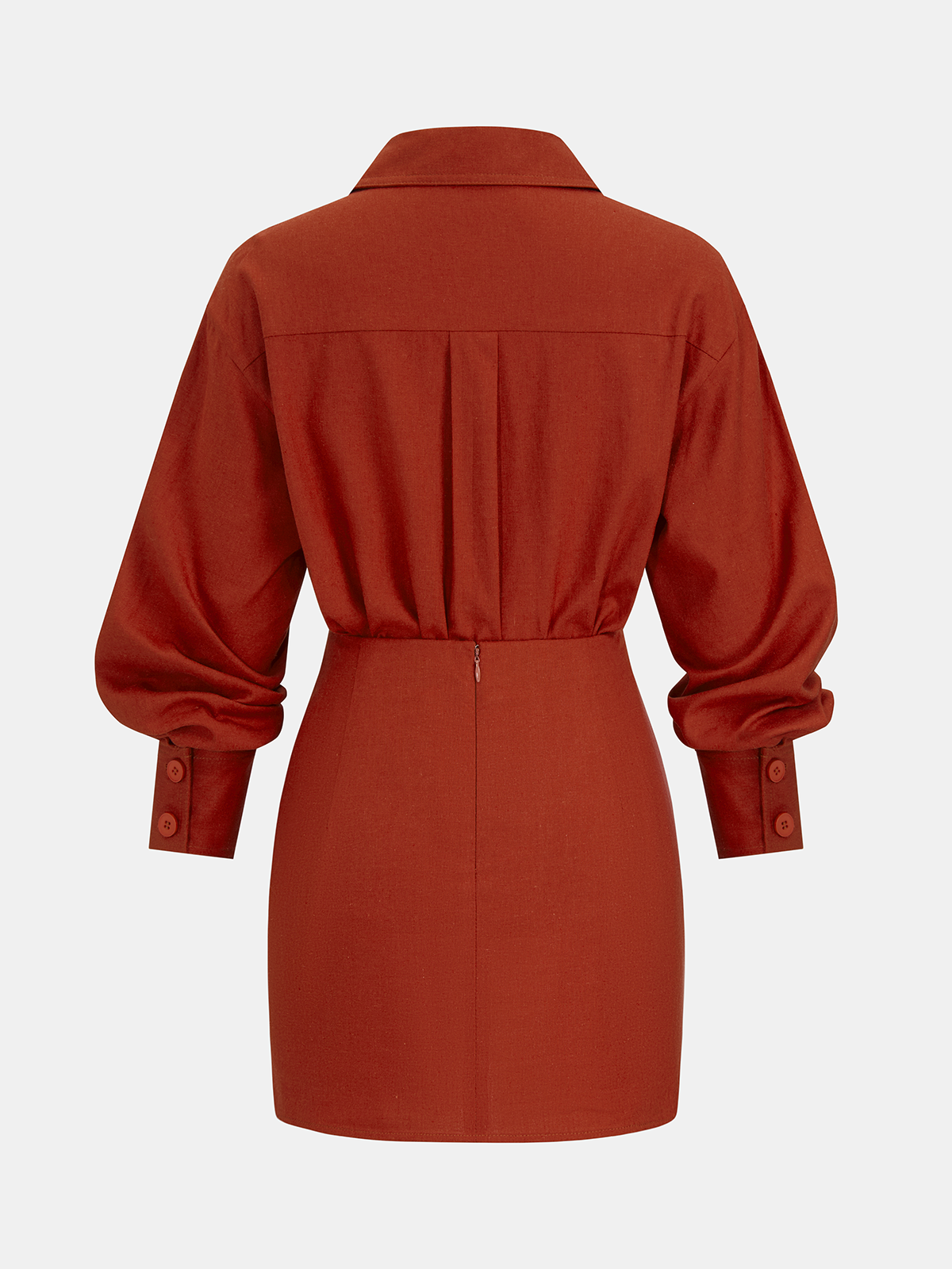 Linen-Blend Knot-Front Shirt & Mini Skirt Set-Chicvia