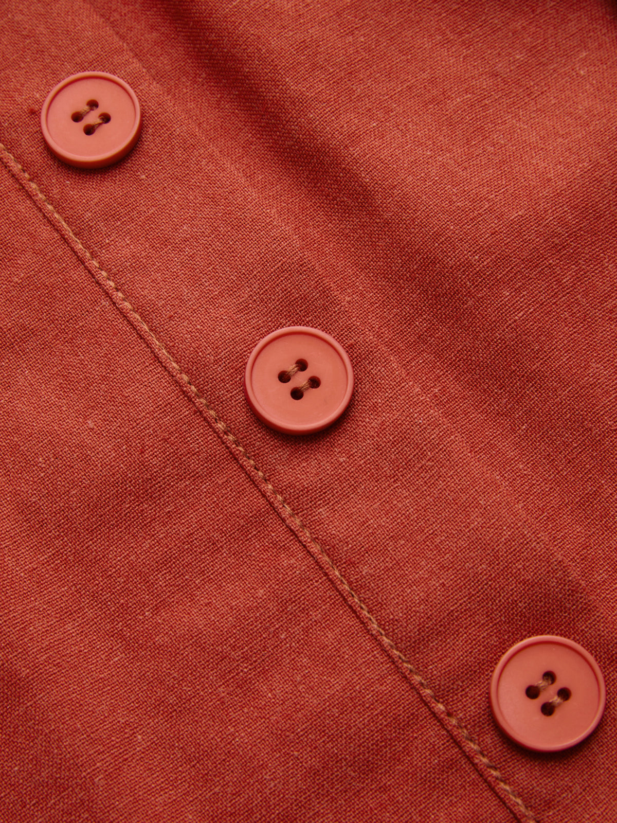 Linen-Blend Knot-Front Shirt & Mini Skirt Set-Chicvia