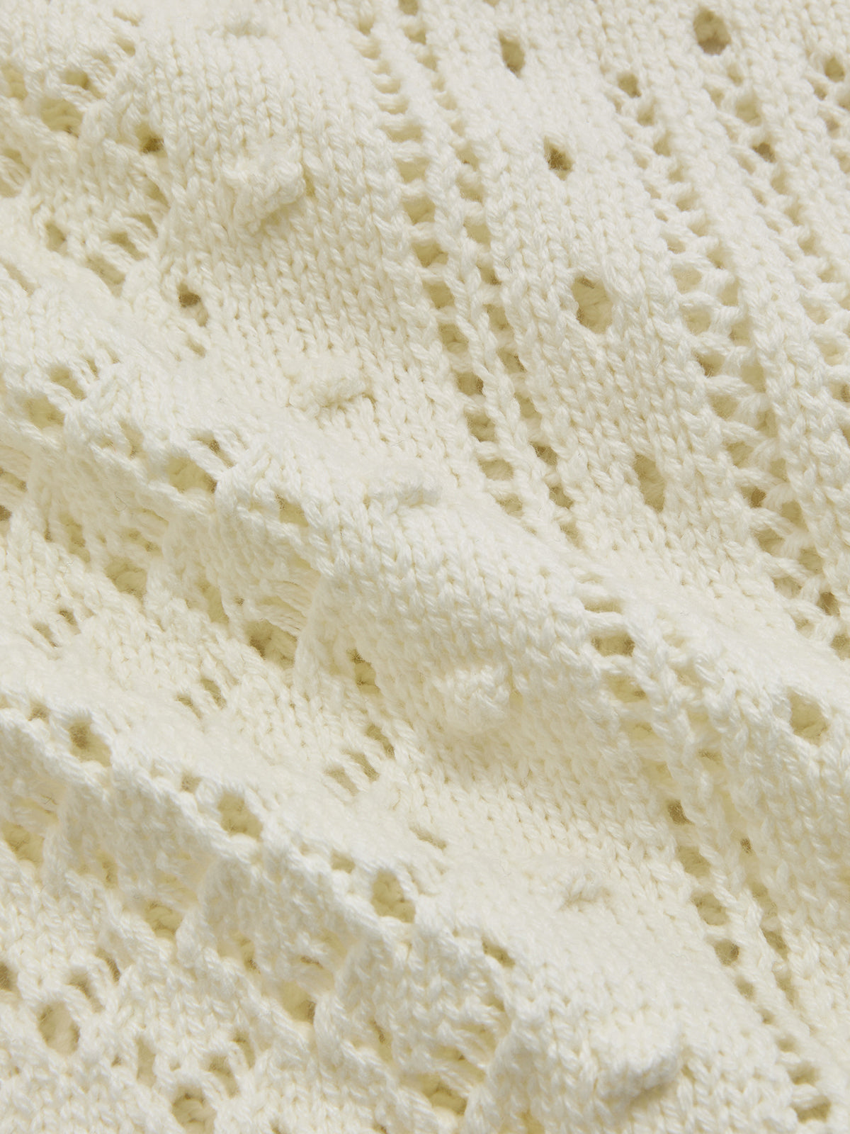 Contrast Trim Open-Knit Sleeveless Top-Chicvia