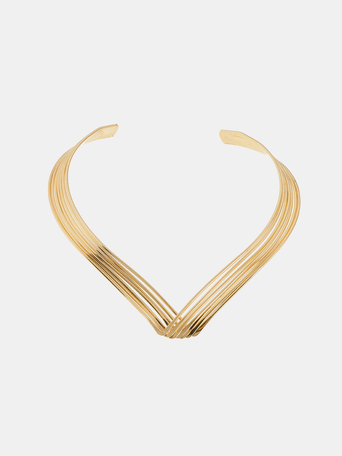 Multi-Strand V-Shaped Choker Necklace-Chicvia