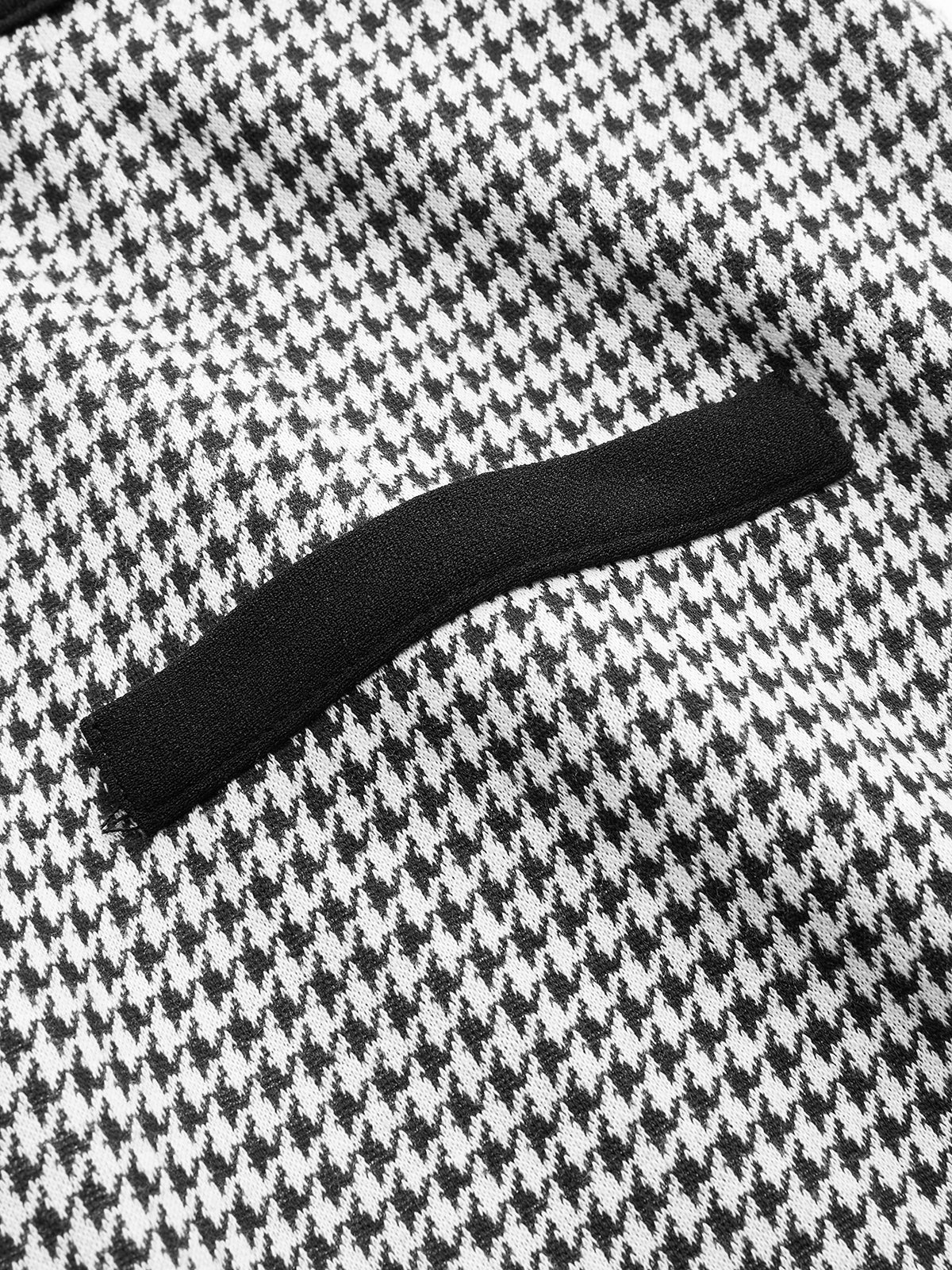 Contrast Trim Houndstooth Cami Jumpsuit-Chicvia