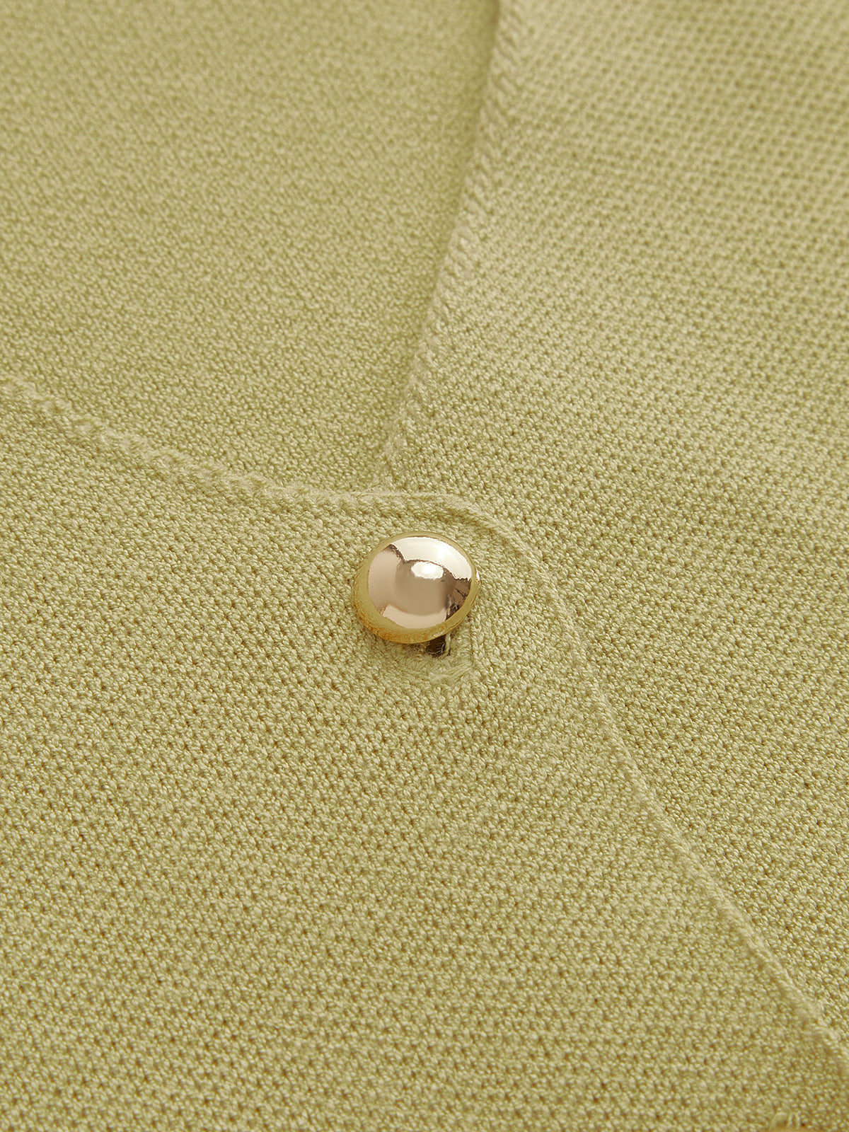 Metal Button Knit Vest & Midi Skirt Set-Chicvia