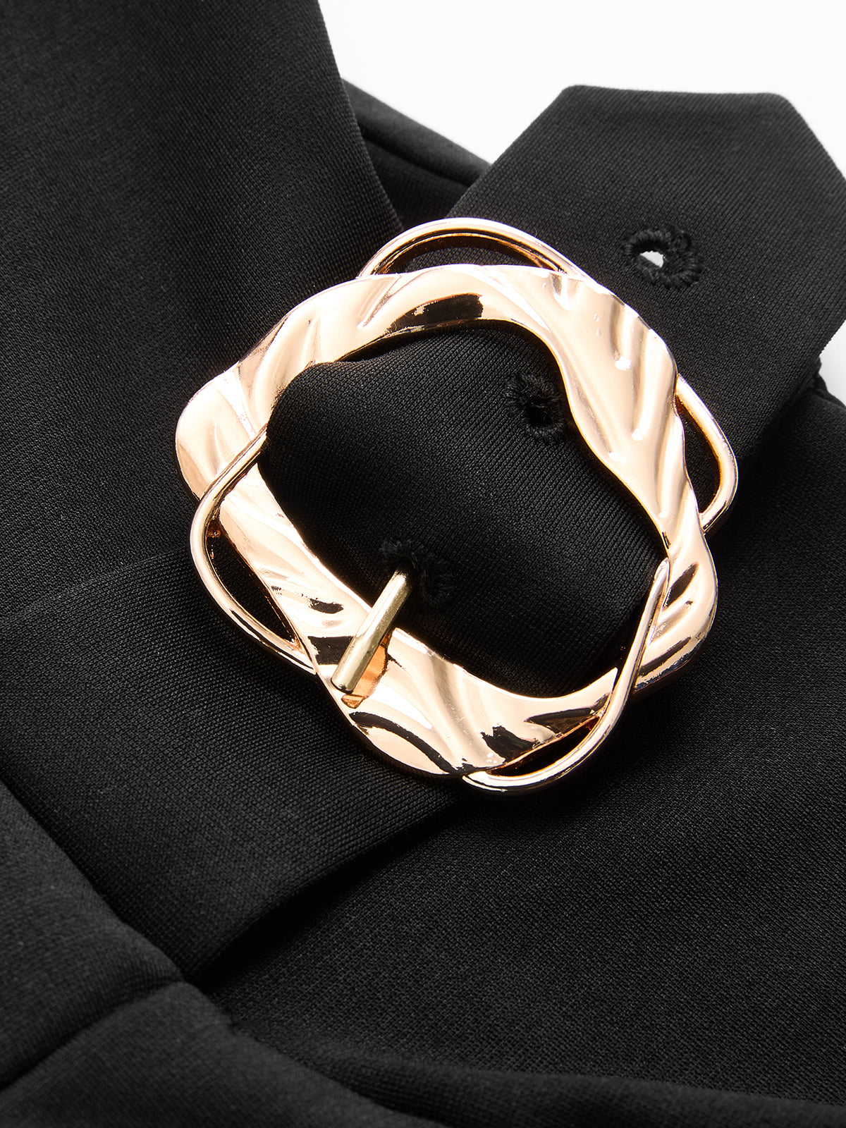 Metal Detail Slit Sleeveless Midi Dress-Chicvia