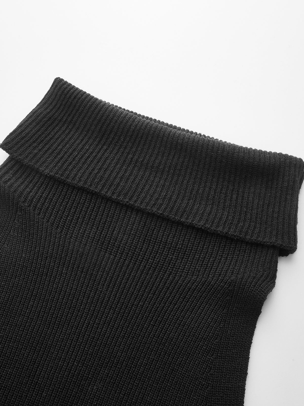 Ribbed Sleeveless Turtleneck Top-Chicvia