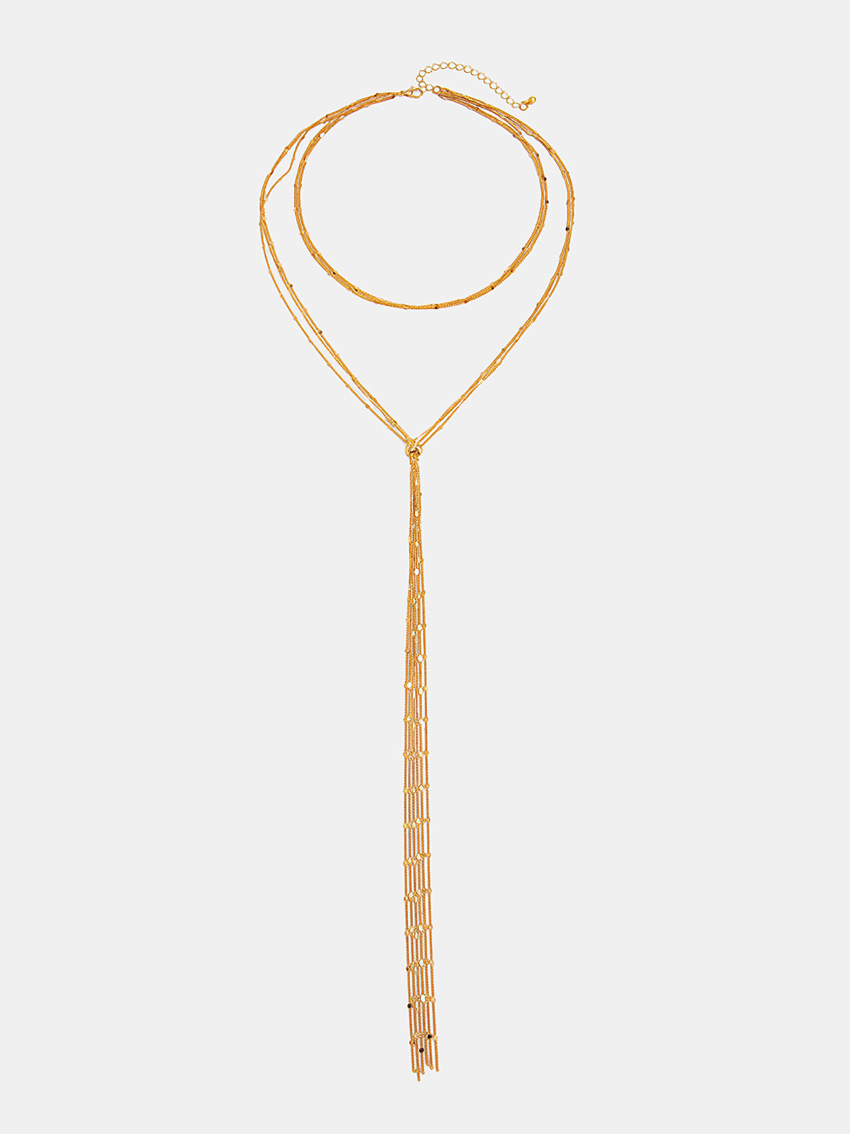 Layered Y-Shaped Tassel Necklace-Chicvia