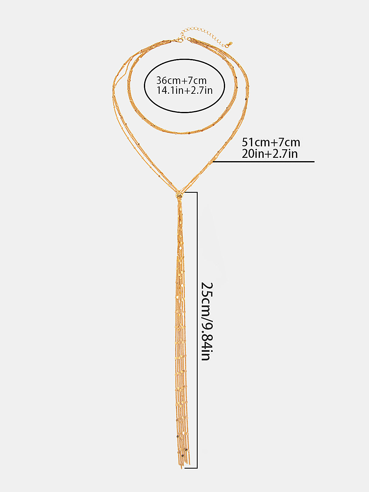 Layered Y-Shaped Tassel Necklace-Chicvia